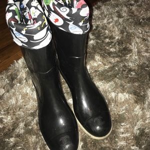 Chanel rain boots